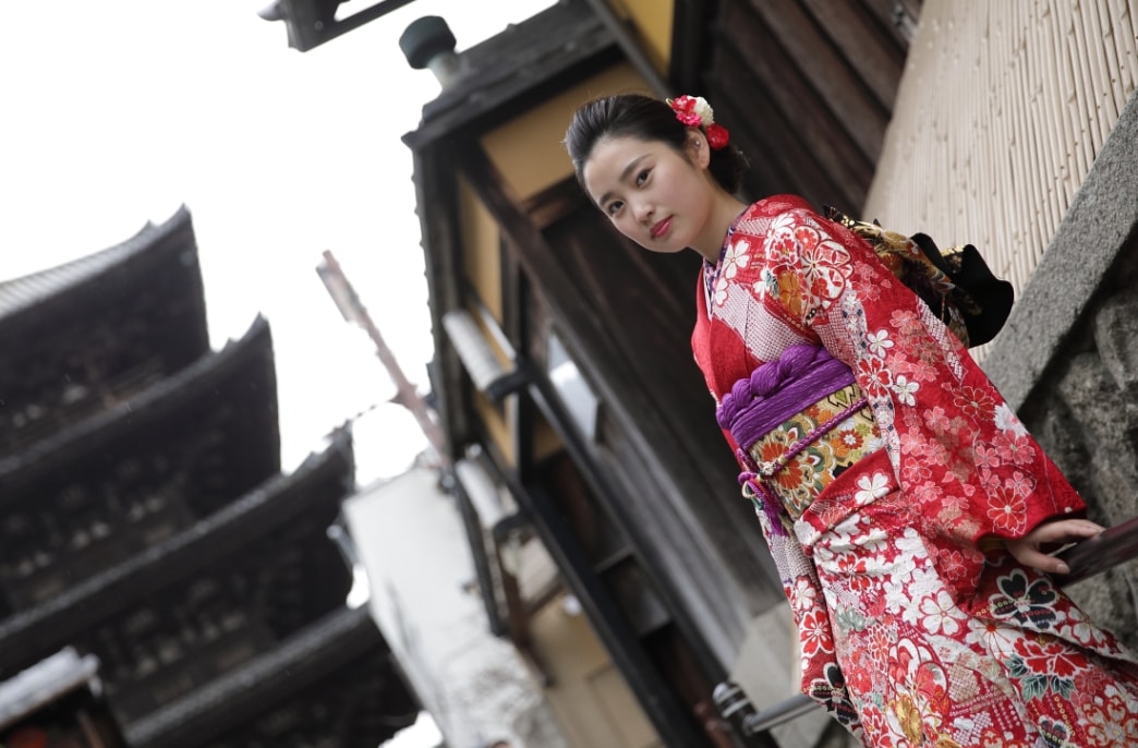 七五三に京都清水寺周辺で着物撮影