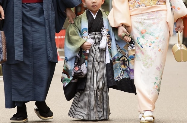 家族で七五三記念撮影